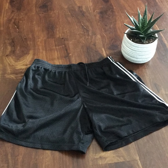 black shorts with white stripe